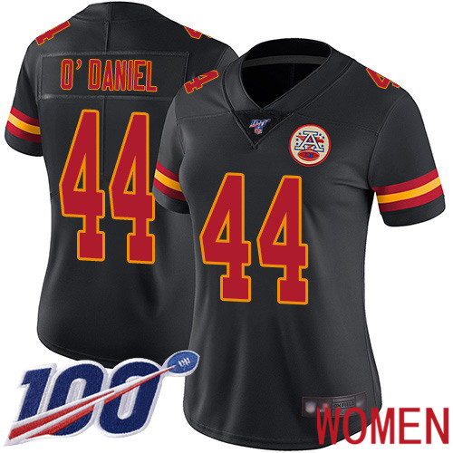 Women Kansas City Chiefs 44 ODaniel Dorian Limited Black Rush Vapor Untouchable 100th Season Nike NFL Jersey